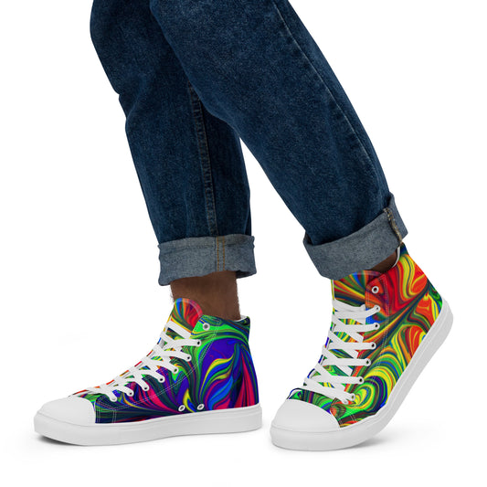 Rainbow Men’s High Top Canvas Shoes